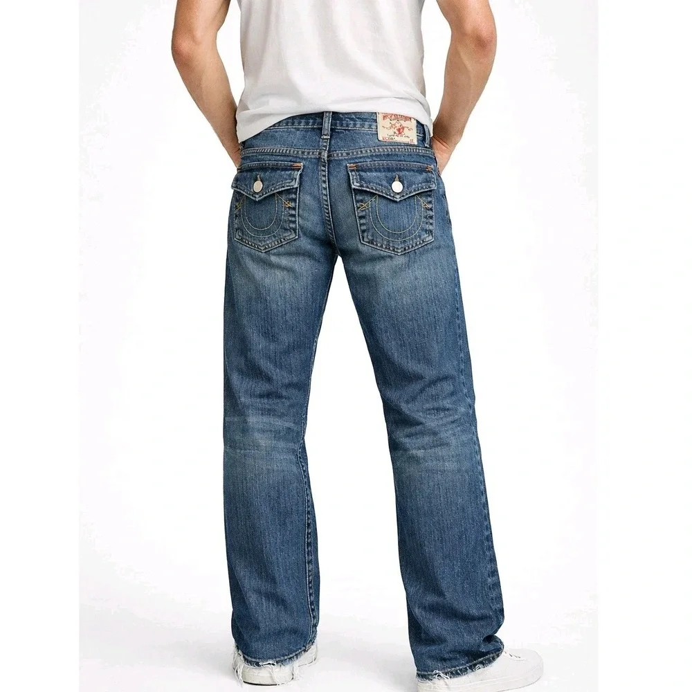 True Religion Billy Flap Pockets Men Jeans Blue Denim 31x29